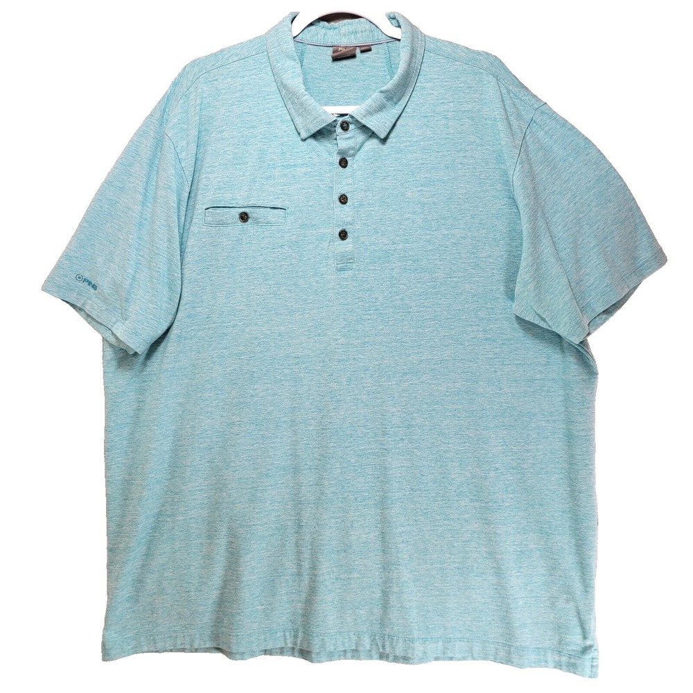 Ping Sensorcool Golf Shirt Mens 2XL Polo Blue Preppy Resort Performance Active